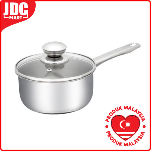 Murah Jdc Stainless Steel Induction Saucepan Glass Cover With Stainless