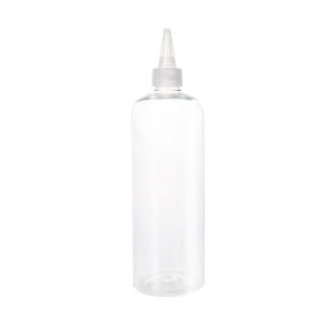 500/1000ML PET Refillable Squeeze Dropper Bottle with Dust Cover Plastic Sharp-mouth Bottle Kitchen Sauce Container