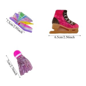 SI958 พีวีซี ที่หนีบผมแบดมินตัน ง่าย รูปแบบกีฬา คลิปฉลามสำหรับโรลเลอร์สเก็ต แฟชั่น รูปทรงเรขาคณิต คลิปผมรูปหนังสือ ปาร์ตี้