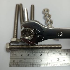 BAUT MUR STAINLESS KUNCI 13 M8 X 80 FULL DRAT PANJANG 8CM 8 CM BAUD 12 STAINLIS STENLIS ANTI KARAT SS SUS 304 A2 70 M8X80 8X80 8 X 80 DIAMETER DRAT 8MM PITCH DRAT 1.25 sekrup skrup
