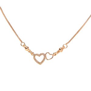 Y008 Kalung Wanita Korean Style Korea Perhiasan Mode Pernikahan Wanita Liontin Hati Ganda Berongga Kalung Cinta Tulang Selangka Geomertik Hati