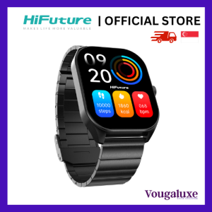 HiFuture Apex Black Color FutureFit APEX Watch 2.04" Amoled Display Health Meter IP68 Waterproof Wireless Calling Stunning Metalic Frame Stainless Steel