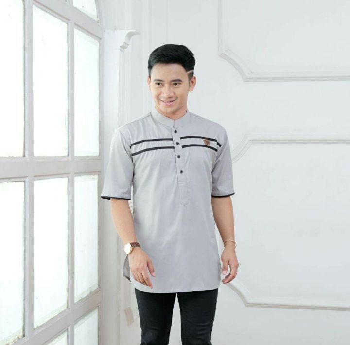 BAJU KOKO PRIA LENGAN PENDEK MODEL VARIASI LIST TERBARU BAJU