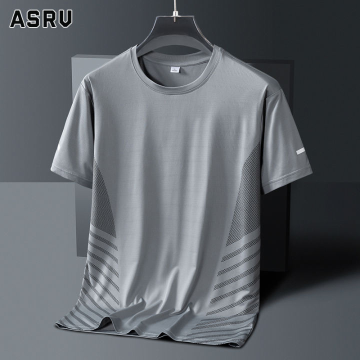 ASRV เสื้อยืดผู้ชาย เสื้อผ้าผู้ชาย t shirt for men เสื้อยืดแขนแขนสั้นคอกลมสำหรับผู้ชาย,เสื้อยืดกีฬาแขนสั้นแห้งเร็วระบายอากาศได้ดีเข้ารูปพอดี