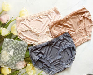 Túi 3 Quần lót nữ thun lạnh siêu mềm mát phối ren đùi và ren lưng size cỡ 40-45kg QL360