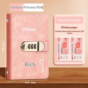 Hangdian 2025 cuốn sách tiết kiệm tiền Khóa mật mã mới với bìa da hai lớp lưu trữ an toàn cho tiền mặt lên đến 10000 Nhân Dân tệ thiết kế sáng tạo với khóa an toàn ẩn