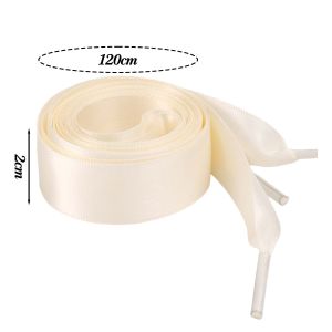 1Pair 2 CM Width Satin Shoe Laces Flat Silk Ribbon Boots Sneakers Shoelaces Length 120CM
