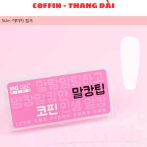 [Vic gel +] Móng úp nail mềm dẻo Nhiều size nhiều kiểu tự chọn Vic Gel Dễ dàng nối dài móng 240 Tip (1 hộp)