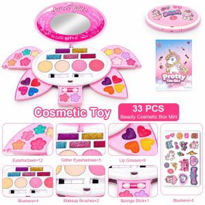 Girls Makeup Toy Kids Makeup Girl Pretend Play Set Lipstick Eye Shadow Safety Kit Kids Makeup Toy