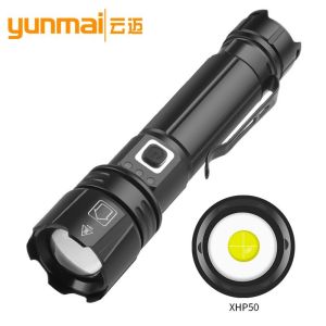 P70 Zoom flashlight Upgrade TYPE-C USB Charging with output XHP70 Strong Light P90 Flashlight