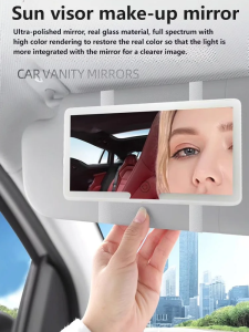 Portable Cosmetic Mirror Tricolor Tinted Car LED cosmetic mirror