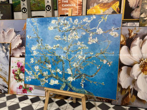 Tranh in Canvas Hoa Hạnh Nhân | Almond Blossoms (1890) - Vincent van Gogh (Có khung móc đinh treo) - The Canvas House