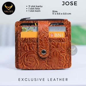 Dompet Kartu Kulit Dompet Card Holder Mini Wallet JOSE 11 Slot Kartu 1 Foto 1 Koin Wanita Pria