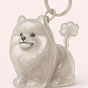 SLIGHTDELVE Dog Shape Dog Hair Storage Box Transparent Hair Grooming Puppy Pendants Cartoon DIY Handmade Pet Hair Keychain Backpack