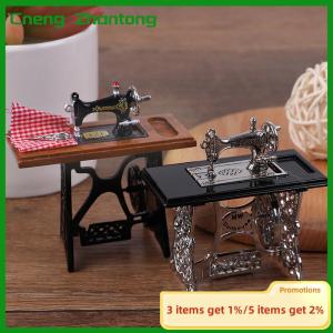 Cneng 1:12 Dollhouse Mini Furniture Sewing Machine with Scissors for Doll House Decor