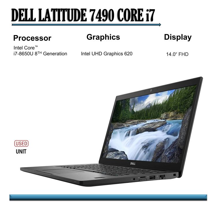 Dell Latitude 7490 Business Class Notebook Core (i7-8650u)8th Gen 