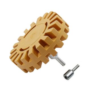 DOUBLEL Gear Shaped Car Pneumatic Wheel 4 Inch Rubber Glue Removal Plate Practical Wear-resistant Decal Eraser Wheel Car Sticker Remover