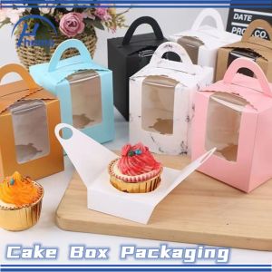 10PCS Cake Box Packaging Pastry Box Single Solo Cupcake Cookies Box Individual Box Insert Included Christmas Apple Packaging Box