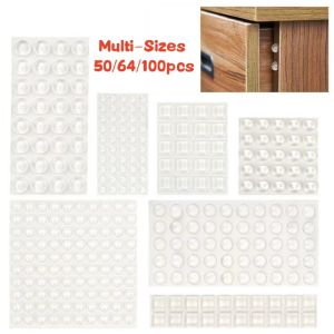 Cabinet Door Bumpers 100pcs Clear Adhesive Pads Door Stops Muffler Wall Protector Self-adhesive Silicone Damper Buffer Cushion