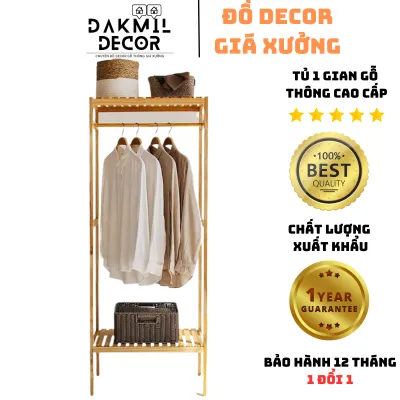 Tủ Treo Quần Áo Gỗ Thông 1 Gian nhập khâu 80x150 cm.