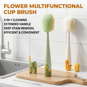 HFH Portable Cup Brush 5 In 1 Multi Use Cleaning Brush Kitchen Home Office Easy Clean Compact Design