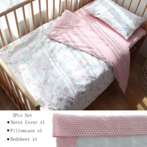 Baby Bedding Set Soft Cotton Baby Cot Kit Crib Bedding Set Quilt Duvet Cover Pillowcase Sheet Bumpers Decoration