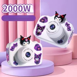 Kuromi Kids Digital Camera Dual Lens HD Camera Melody Kitty Childrens Kamera for Selfie Video Recording Kids 2000W 2.0 Inch IPS 1080P Mini Digital Camera