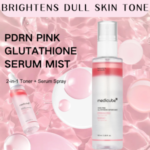Medicube PDRN Pink Glutathione Serum Mist 100ml | Brightening Hydrating Glow Spray for Sensitive Skin Brightens dull skin tone