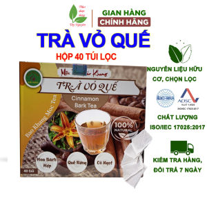 Trà túi lọc vỏ quế (hộp 40 gói) vỏ quế khô hoa bách hợp cỏ ngọt giúp chống cảm lạnh cảm cúm giảm đường trong máu