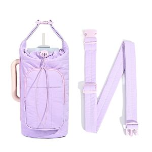 MAJESTI with Strap Water Bottle Holder Bag Large Capacity Portable Insulating Cup Sleeve Stylish Water-resistant Crossbody Bag for Women