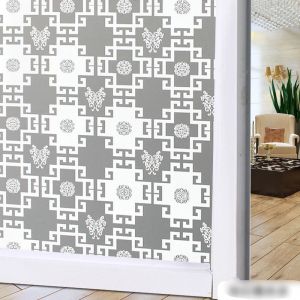 Cuộn 5M x 60cm rộng Decal PVC dán kính mờ (có sẵn keo) NỀN TRẮNG MỜ LK555
