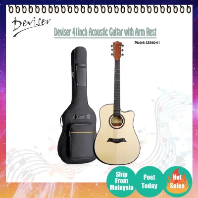 Deviser 41 inch Spruce Top Cutaway Acoustic Guitar with Arm Rest LS560/LS-560