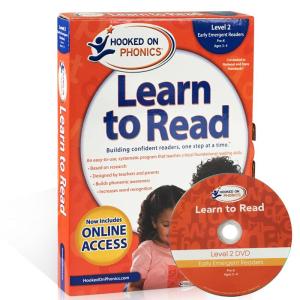 Hooked on Phonics Learn to Read Pre-K Level 2 DVD Childrens natural spelling learning textbook series