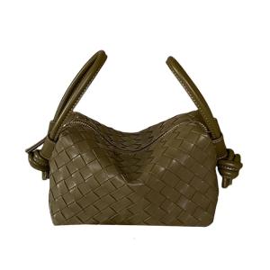Handwoven Messenger Bag for Women Small Handbag PU Leather Crossbody Bag Commuting Bag Trendy Shoulder Bag