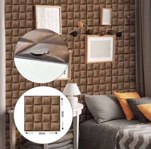 Self-adhesive SIZE: 30CMX30CM European sofa background wall sticker 3D three-dimensional sticker wallpaper creative bedside soft package decoration renovation waterproof