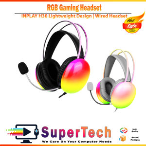 Inplay H20 RGB Wired Headset RGB Light Gaming Headset Headphones With Microphone For Pc Laptop