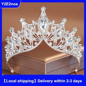 【Local shipping】 Exquisite Dazzling Baroque Wedding Headband Bridal Crowns Tiaras Hair Jewelry Accessories Women Rhinestone Headwear