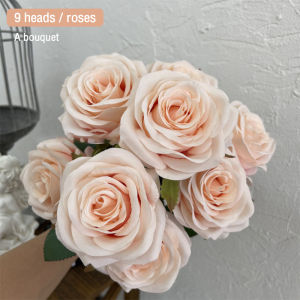 Simulation 9 head bouquet of roses home decoration wedding decoration fake flowers