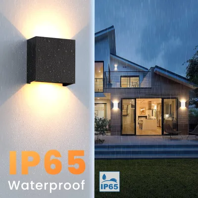 Wall Lamps Indoor Outdoor 2Pcs LED Wall Lighting 6W Luminaires IP65 Waterproof Up and Down Modern Wall Lamp for Hallway Yard Living Room Balcony Staircase Porch Shop Outdoor
