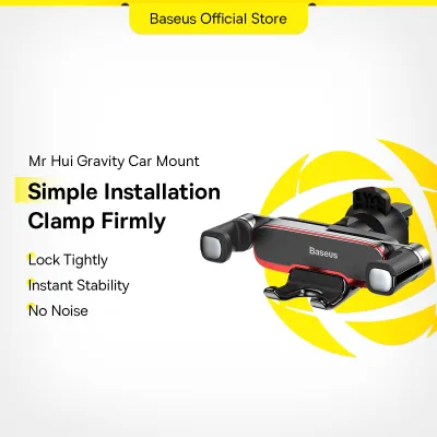 Baseus Car Phone Holder for Car Air Vent Mount Cell Phone Support Phone Holder Stand for 4.7-6.5 inch phones for iPhone12 12mini Samsung Metal Gravity Phone Hold