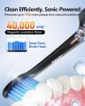 Electric Toothbrush for Adults, Sonic Toothbrush with 3 Intensity Levels & 5 Modes, One Charge for 90 Days, Rechargeable Electric Toothbrush with 6 Toothbr. 