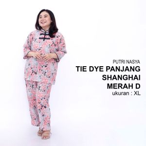 One Set Jumbo / Tie Dye Big Size / Setelan Celana Panjang / Setelan Tidur Big Size Busui / Tie Die Lengan tiga per empat / Tie Dye Jumbo Rayon / Setelan Piyama Big Size / Setelan Tidur Jumbo