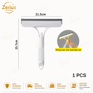3 IN 1 Multi-Purpose Squeegee with Built-in Spray - Easy Grip Quick Clean White/Yellow