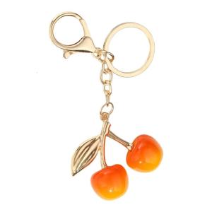 Cherrys Keychain Pendant Lovely Sturdy Resin Charm for Bags and Car Fashionable Accessory for Trendsetters Outfits