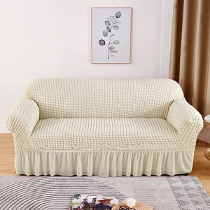 Bọc ghế sofa seersuckers co giãn với váy mềm dày bọc ghế tháo rời được giặt được chống trượt 3 chỗ