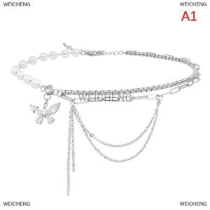 [COD] WEICHENG Shiny Butterfly Necklace Exquisite Multi-layer Clavicle Chain Necklaces for Women 2022 Trend Aesthetic Jewelry
