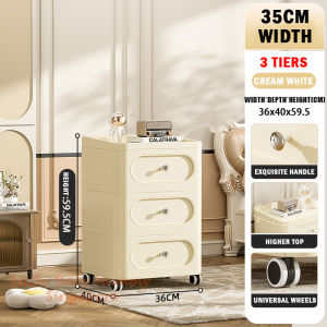 Light Luxury Drawer Cabinet with Wheels 360 degree Universal Wheels Storage Cabinet Simple Style Layered Cabinet Rainbow Culture