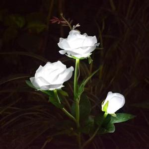 Solar Light LED Flower Outdoor Light Rose Stake Lamp Plants Ambient Lighting for Garden Patio Lawn Landscape Paths