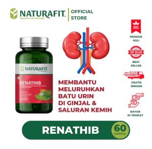 Renathib Naturafit - Kapsul Herbal Cepat Luruhkan Batu Urin di Ginjal dan Saluran Kemih Isi 60 Kapsul Melancarkan Buar Air Kecil | 100% Alami Tanpa Bahan Kimia
