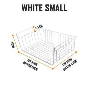 SG Under Shelf Hanging Basket Multifunctional Storage Organizer Cabinet Cupboard Wardrobe Bathroom Shelf Food Rack Kitchen Box Organiser Home Desk Sundries Seasoning Multipurpose For Pantry Wire Bin